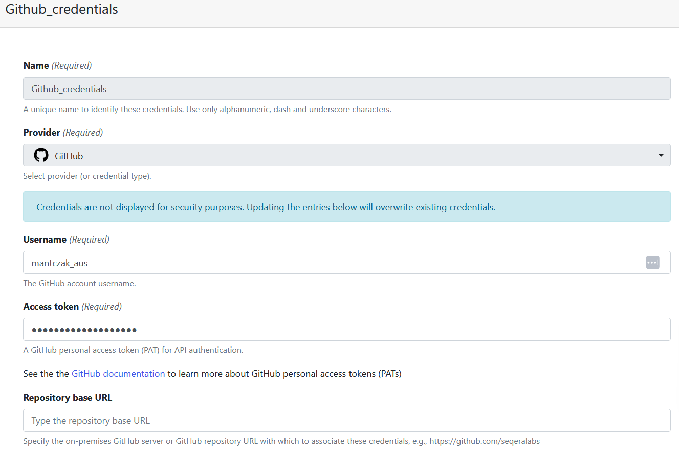 GitHub Credentials