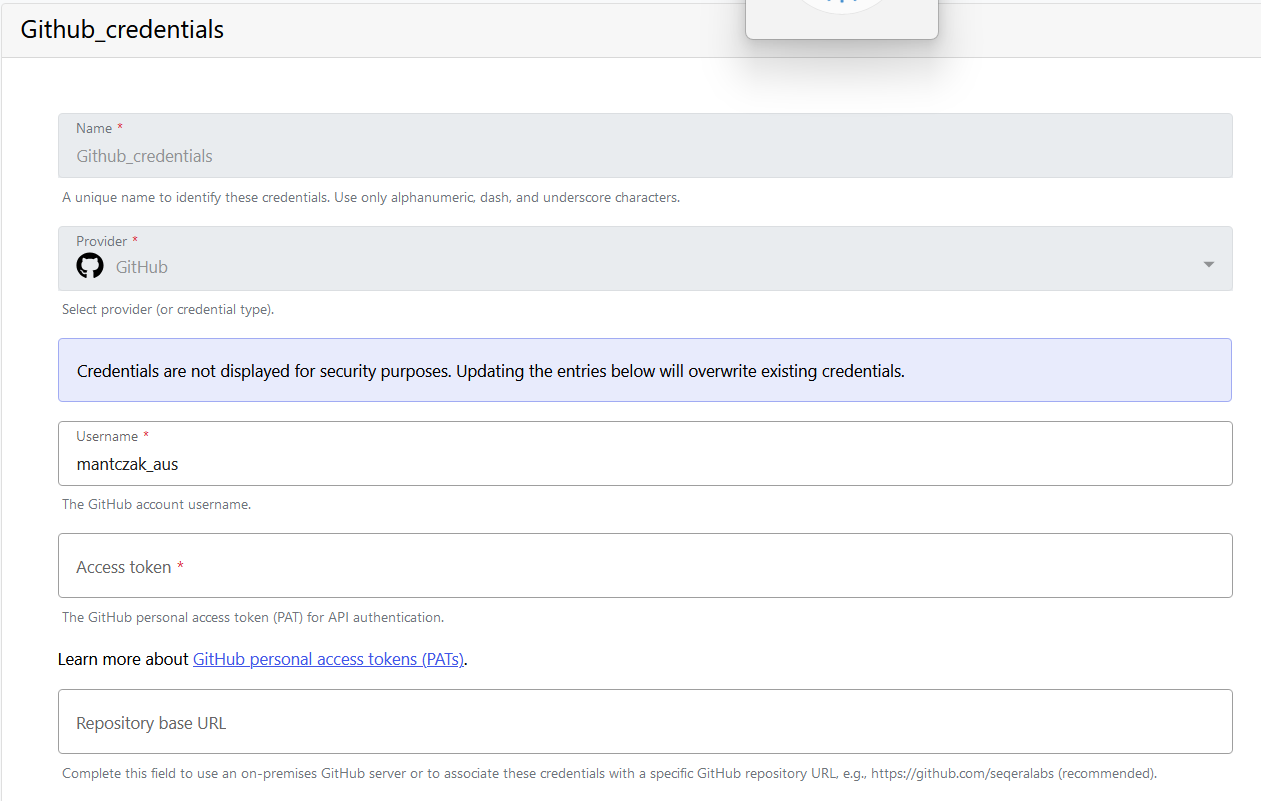 GitHub Credentials